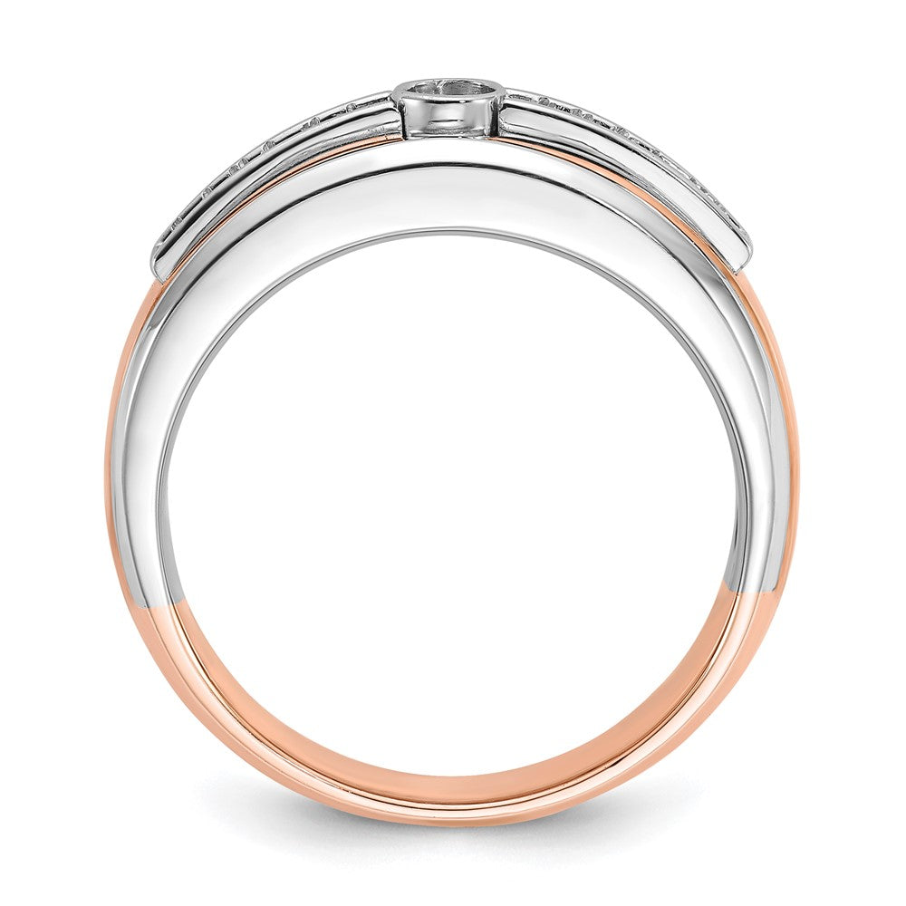 10k Two-tone White/Rose Gold IBGoodman Men's Diamond Ring Mounting