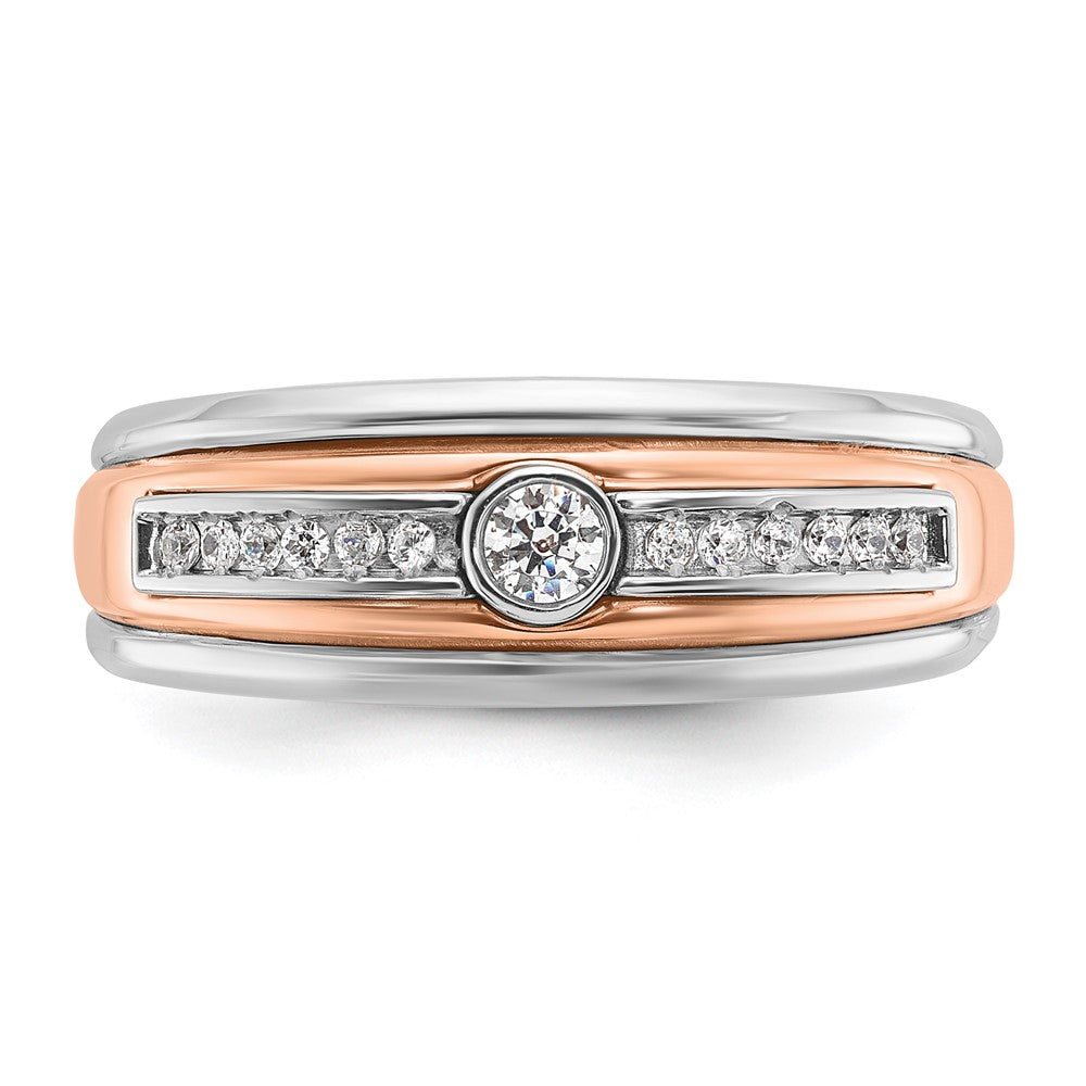 10k Two-tone White/Rose Gold IBGoodman Men's Diamond Ring Mounting