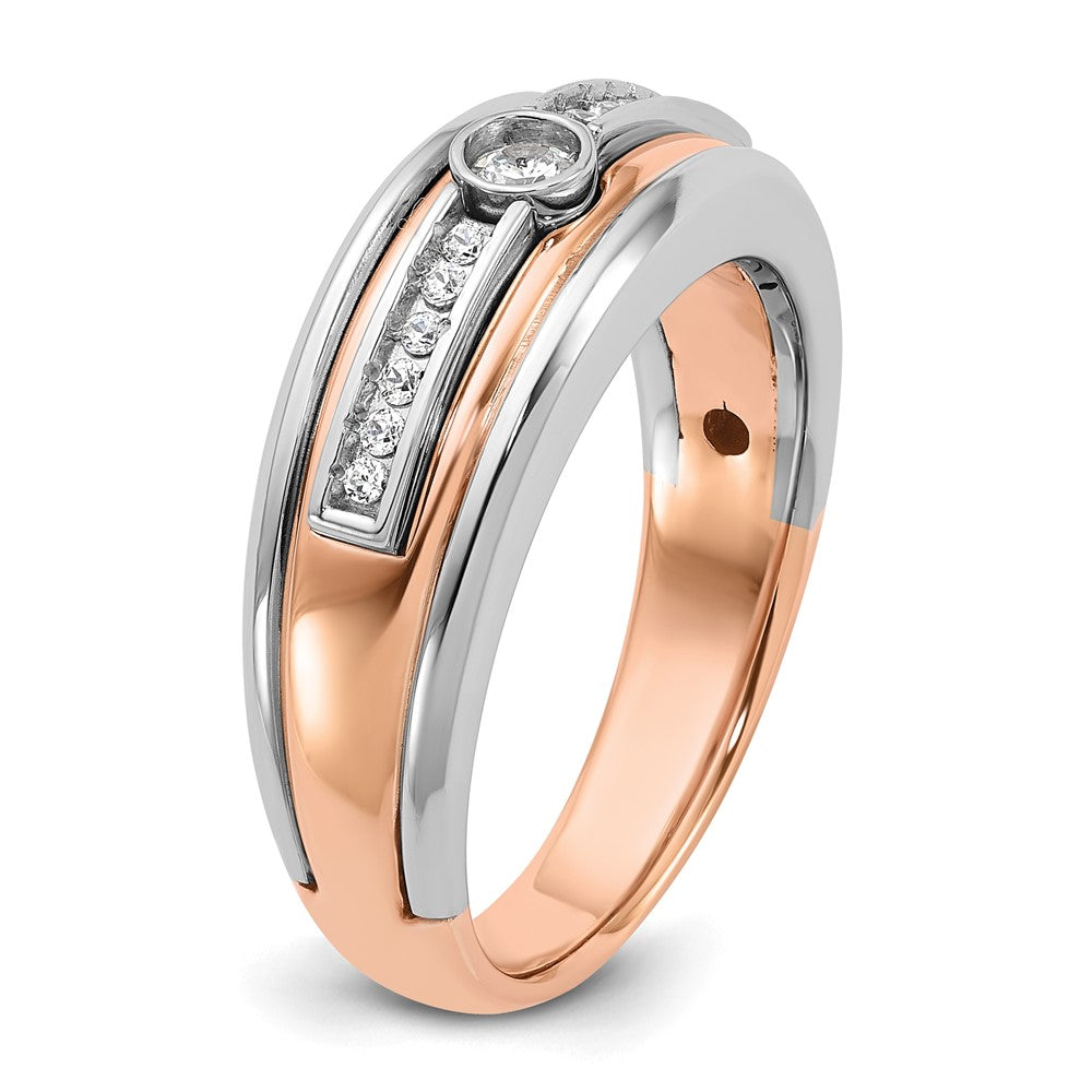 14k Two-tone White/Rose Gold IBGoodman Men's Diamond Ring Mounting