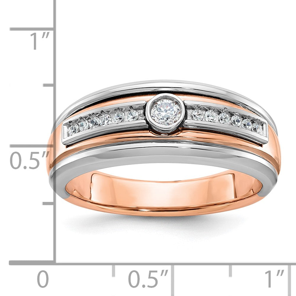 14k Two-tone White/Rose Gold IBGoodman Men's Diamond Ring Mounting