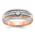14k Two-tone White/Rose Gold IBGoodman Men's Diamond Ring Mounting