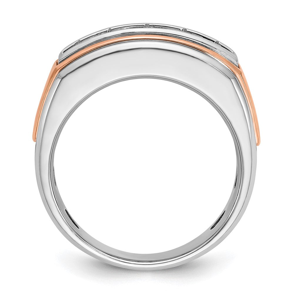 14k White/Rose Gold IBGoodman Men's Polished 5-Stone Ring Mounting