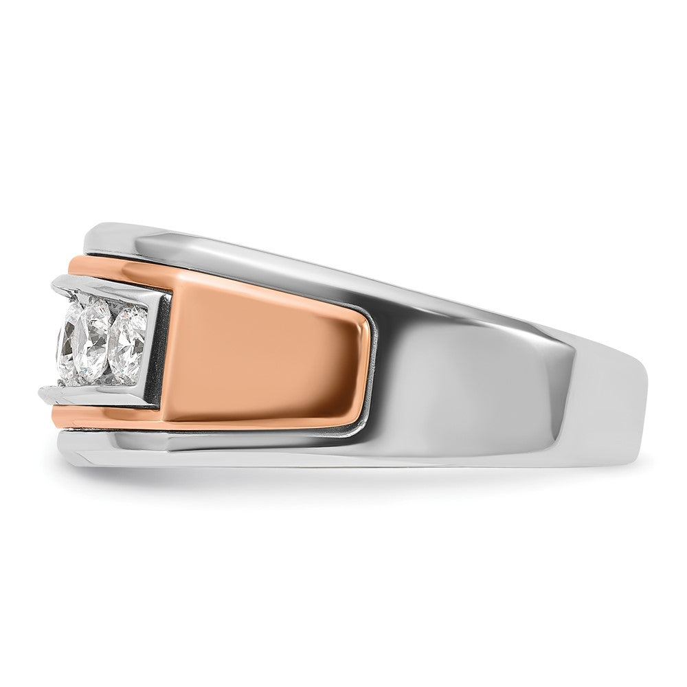 14k White/Rose Gold IBGoodman Men's Polished 5-Stone Ring Mounting