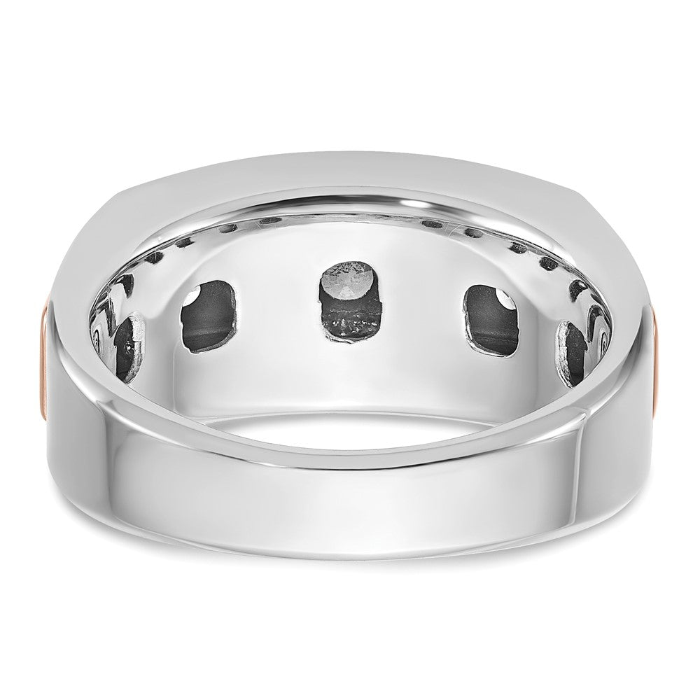 14k White/Rose Gold IBGoodman Men's Polished 5-Stone Ring Mounting