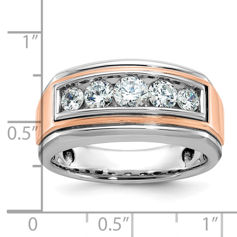 14k White/Rose Gold IBGoodman Men's Polished 5-Stone Ring Mounting