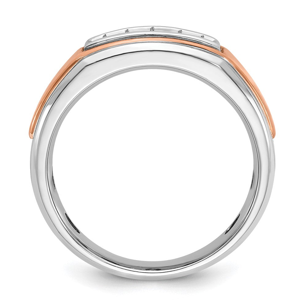 14k White & Rose Gold IBGoodman Men's Polished 5-Stone Ring Mounting