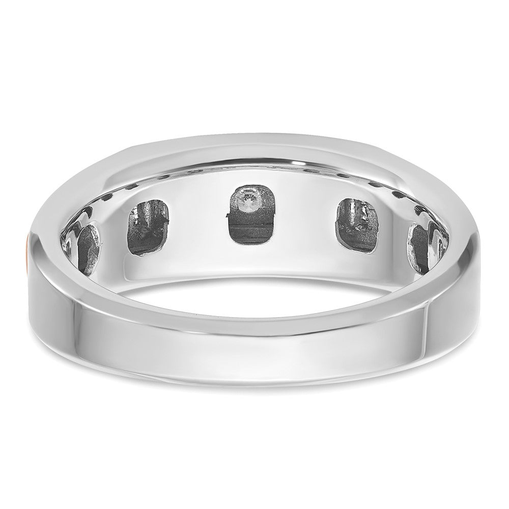 14k White & Rose Gold IBGoodman Men's Polished 5-Stone Ring Mounting