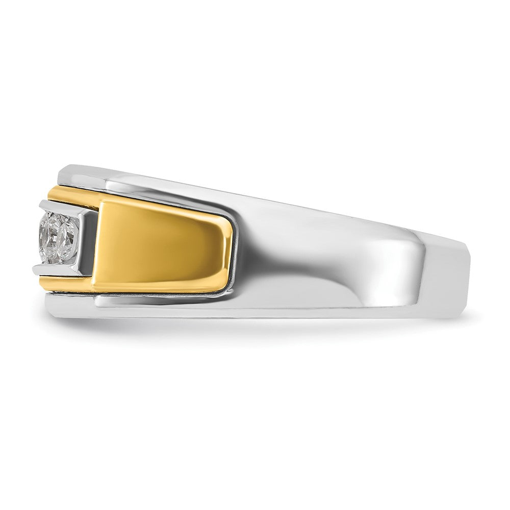 10k Two-tone IBGoodman Men's Polished 5-Stone Diamond Ring