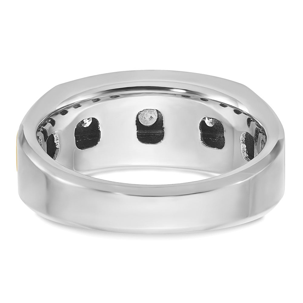 10k Two-tone IBGoodman Men's Polished 5-Stone Diamond Ring