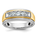 10k Two-tone IBGoodman Men's Polished 5-Stone Diamond Ring