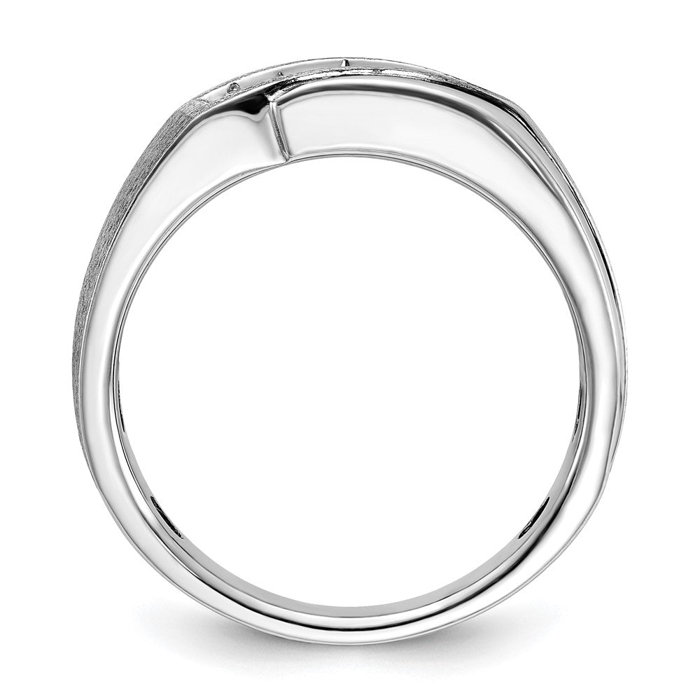 14kw w/ Black RH IBGoodman Men's Polish/Satin AA Diamond Ring