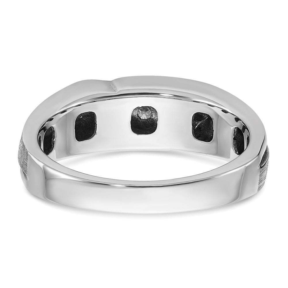 14kw w/ Black RH IBGoodman Men's Polish/Satin AA Diamond Ring