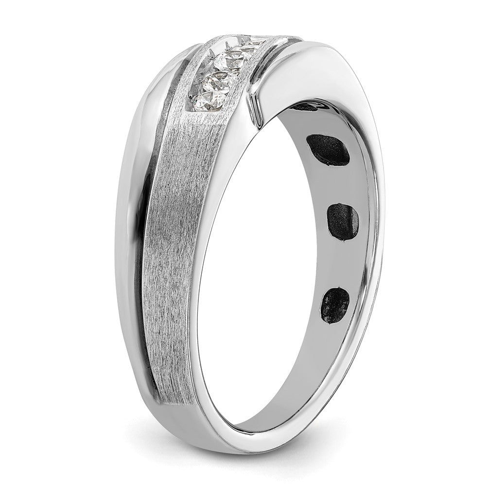 14kw w/ Black RH IBGoodman Men's Polish/Satin AA Diamond Ring