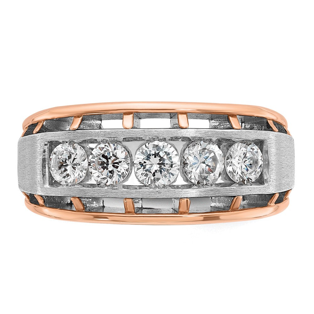 10kwr IBGoodman Men's Polished Satin & Cut-Out 5-Stone Ring Mounting