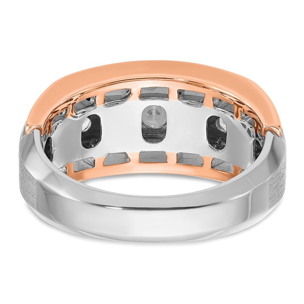 10kwr IBGoodman Men's Polished Satin & Cut-Out 5-Stone Diamond Ring
