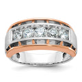 10kwr IBGoodman Men's Polished Satin & Cut-Out 5-Stone Diamond Ring