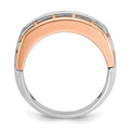 14kwr IBGoodman Men's Polished Satin & Cut-Out 5-Stone Diamond Ring