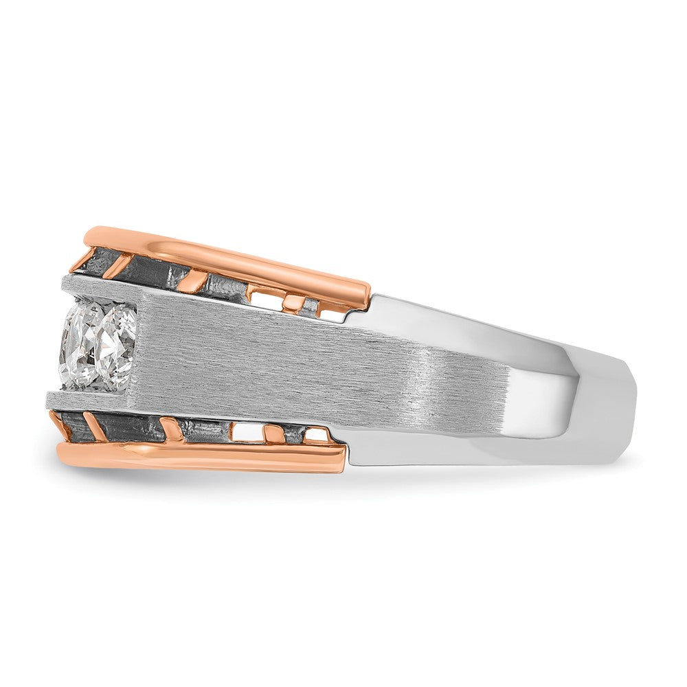 14kwr IBGoodman Men's Polished Satin & Cut-Out 5-Stone Ring Mounting
