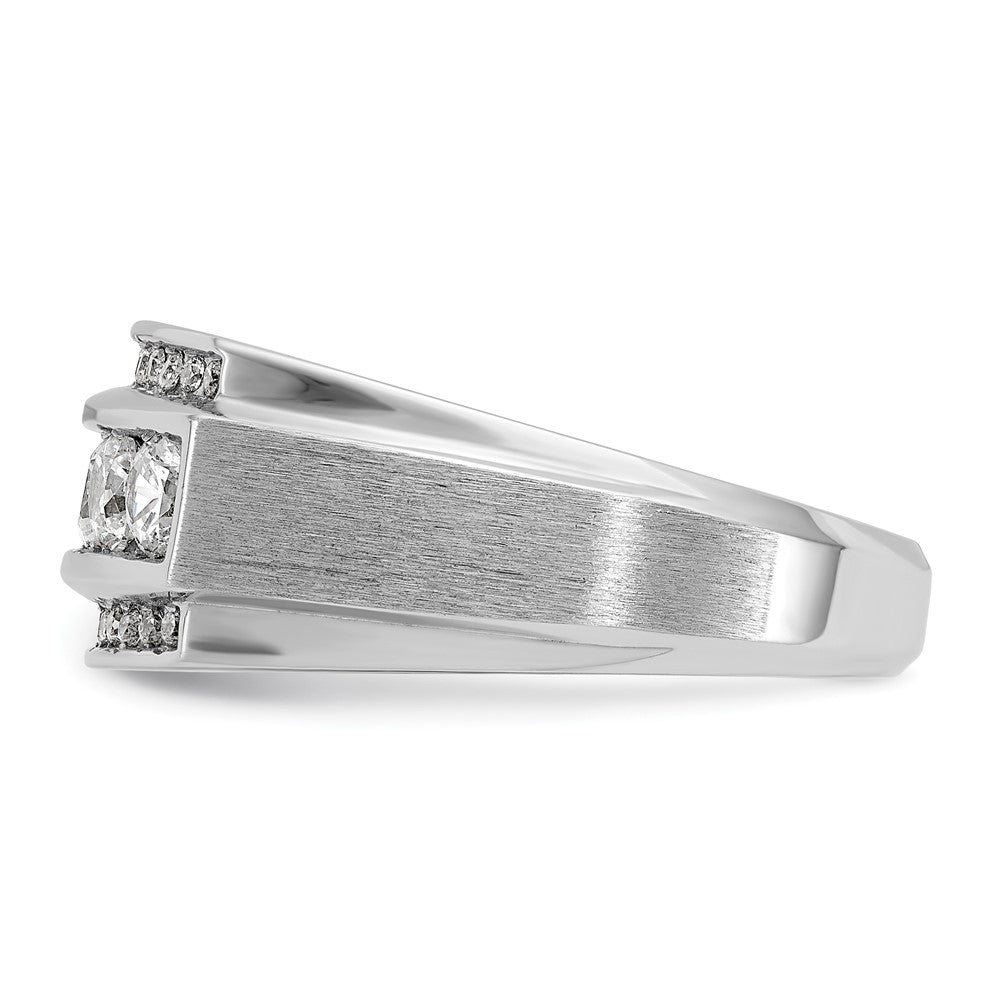 10k White Gold IBGoodman Men's Polished & Satin 3-Row Ring Mounting