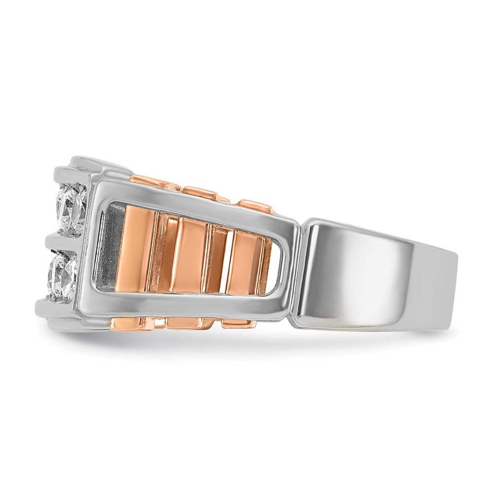 14k White/Rose Gold IBGoodman Men's Cut-Out 2-Row Ring Mounting