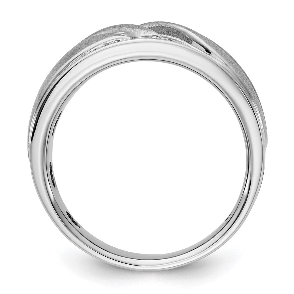 IBGoodman 14k White Gold Polished/Grooved Men's Ring Mounting