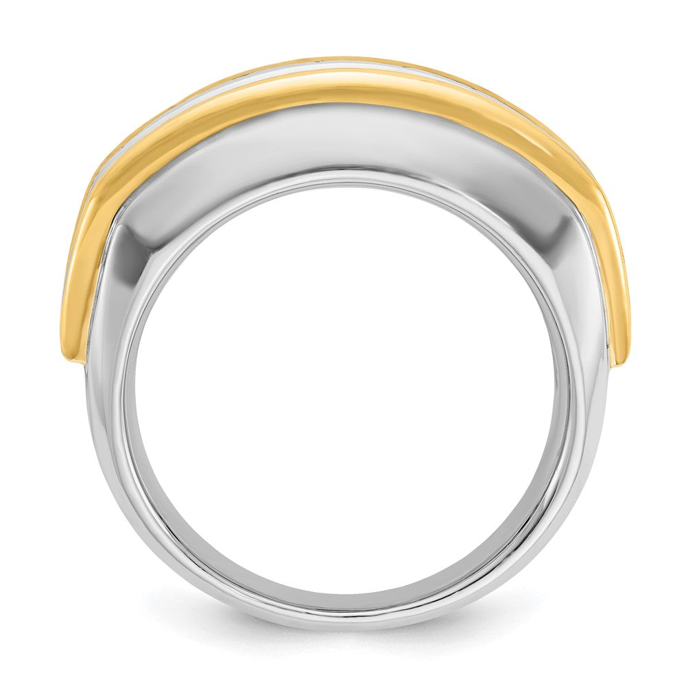 14k Two-tone IBGoodman Men's Polished 5-Stone Ring Mounting