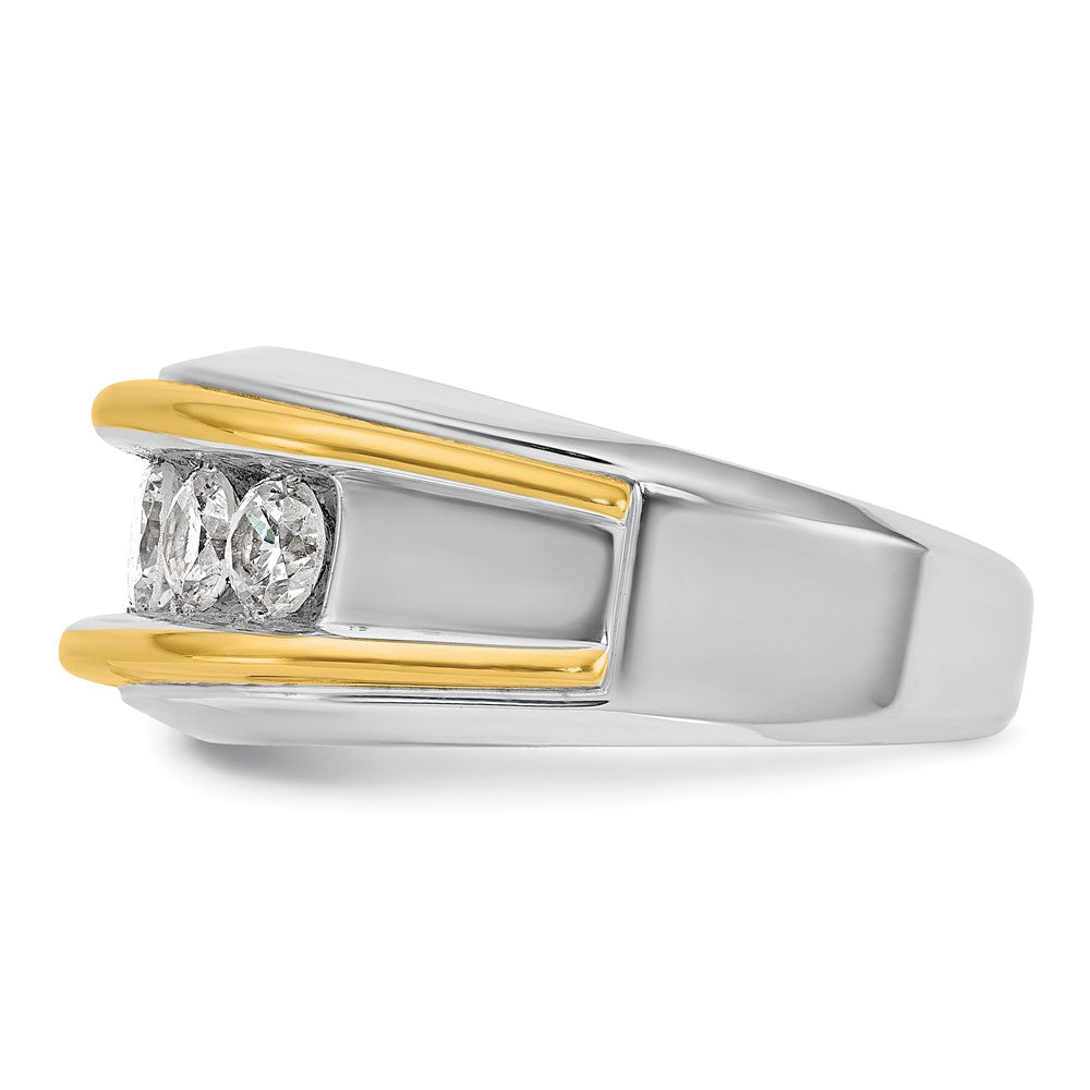 14k Two-tone IBGoodman Men's Polished 5-Stone Ring Mounting