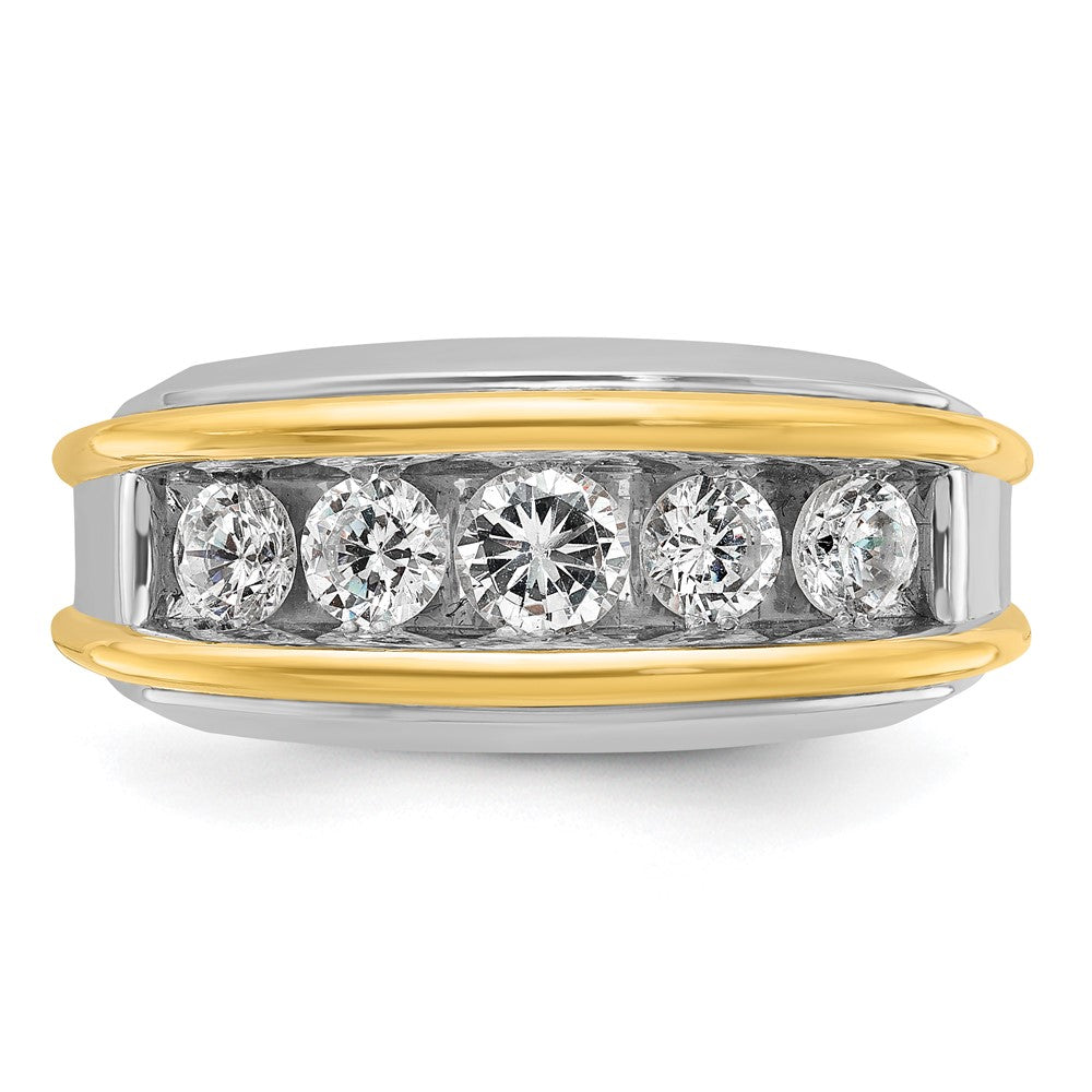 14k Two-tone IBGoodman Men's Polished 5-Stone Ring Mounting