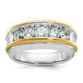 14k Two-tone IBGoodman Men's Polished 5-Stone Ring Mounting