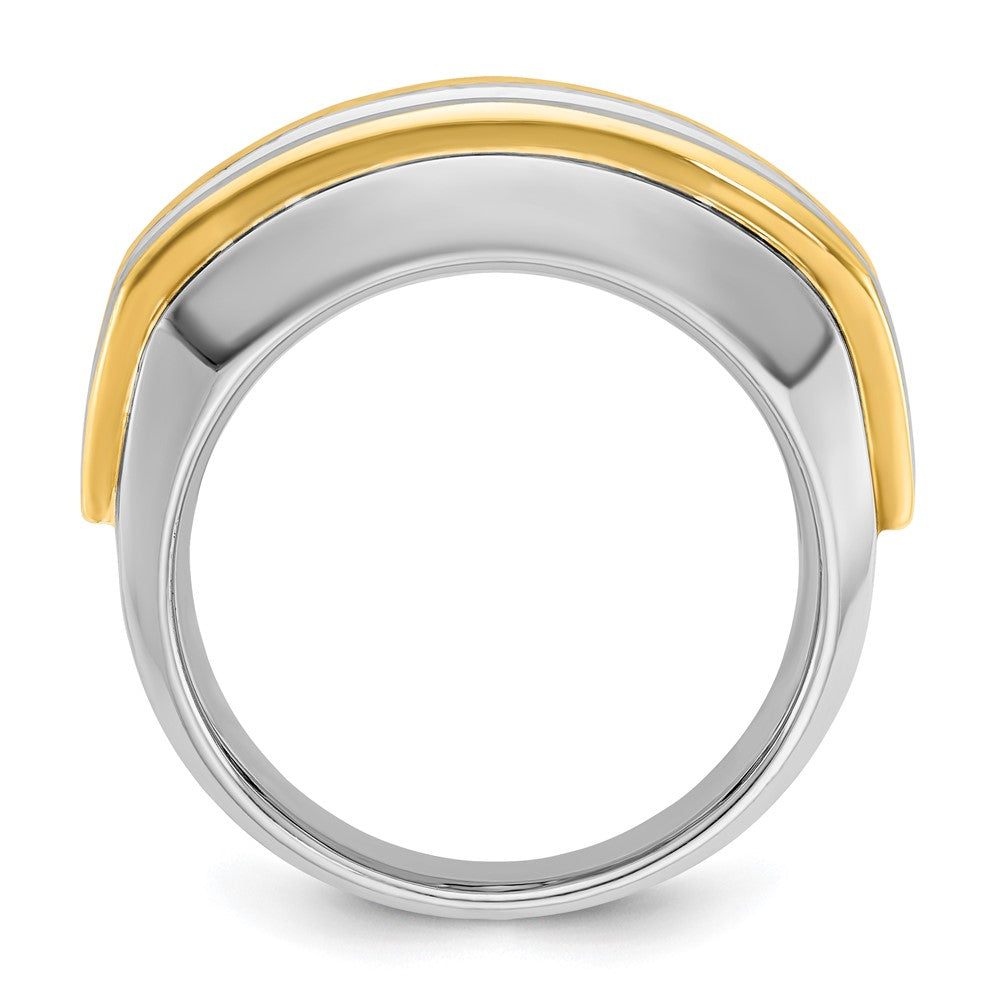 14k Two-tone IBGoodman Men's Polished 5-Stone Diamond Ring