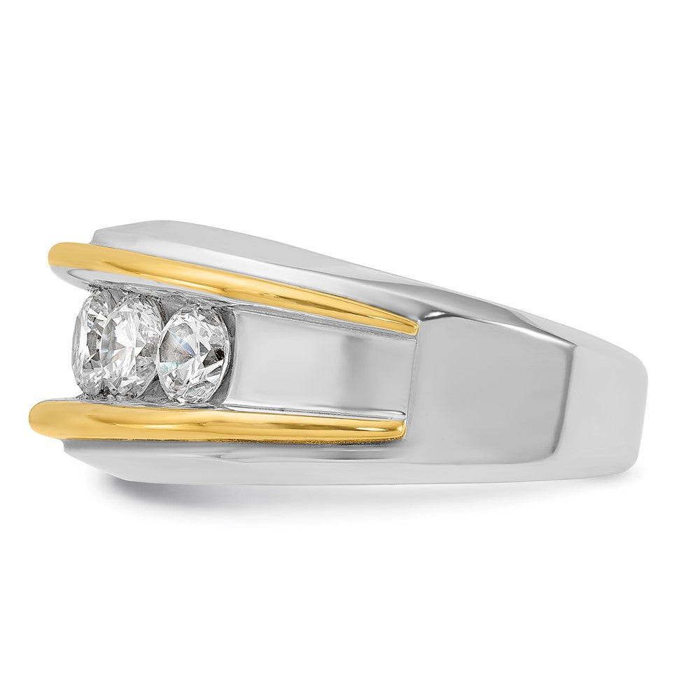 14k Two-tone IBGoodman Men's Polished 5-Stone Diamond Ring