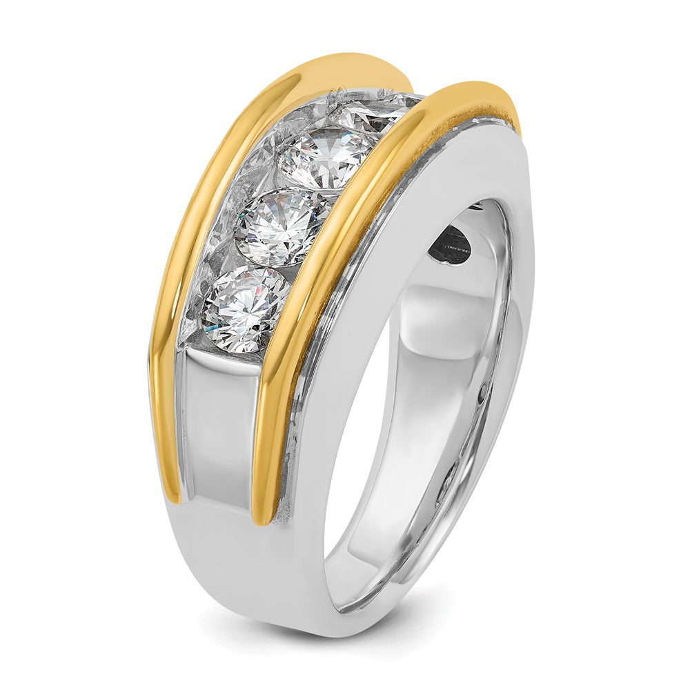 14k Two-tone IBGoodman Men's Polished 5-Stone Ring Mounting