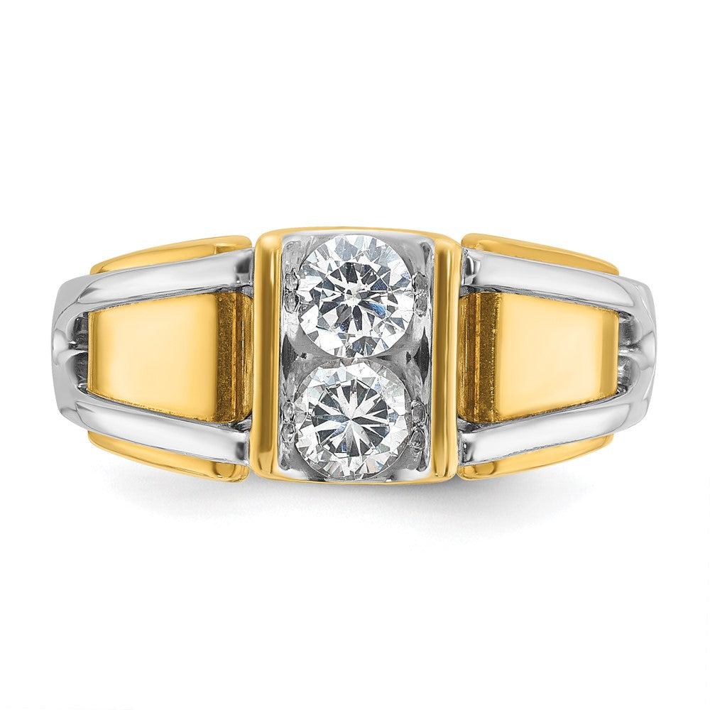 14k Two-tone IBGoodman Men's Diamond Complete Ring