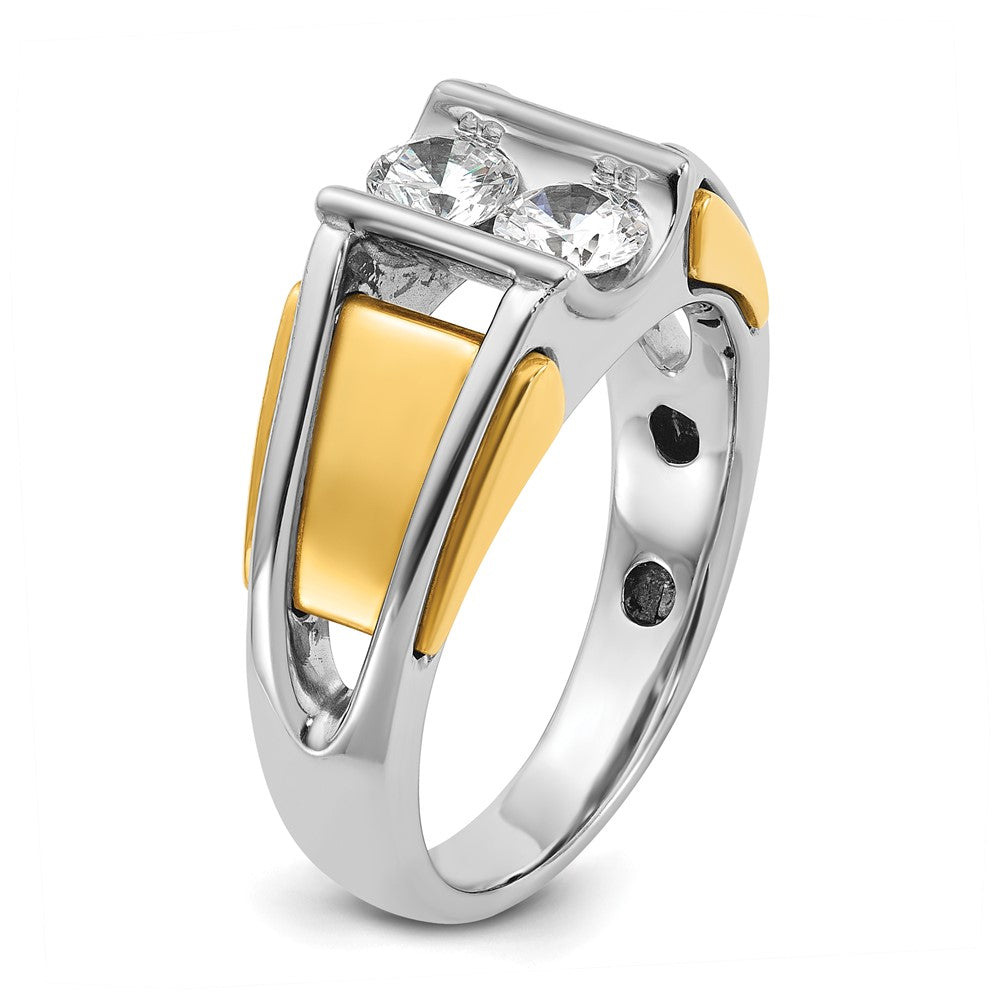 14k Two-tone IBGoodman Men's Diamond Complete Ring
