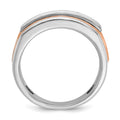 14k White/Rose Gold IBGoodman Men's Polish Cut-out 5-Stone Ring Mtg
