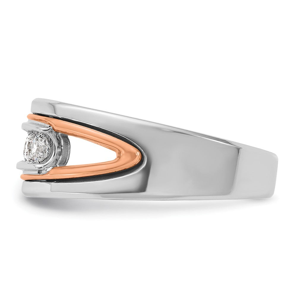 14k White/Rose Gold IBGoodman Men's Polished 5-Stone Diamond Ring