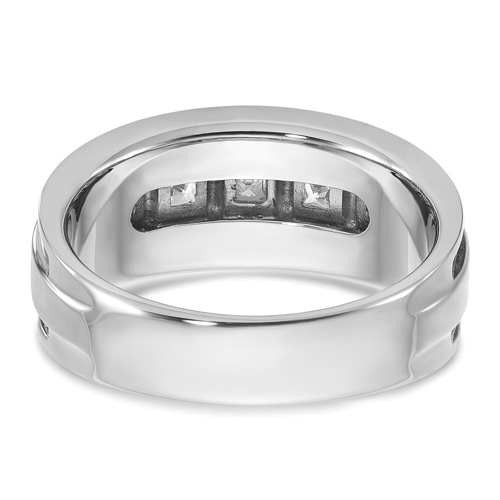 14kw IBGoodman Men's Polished & Grooved Square 5-Stone Ring Mtg