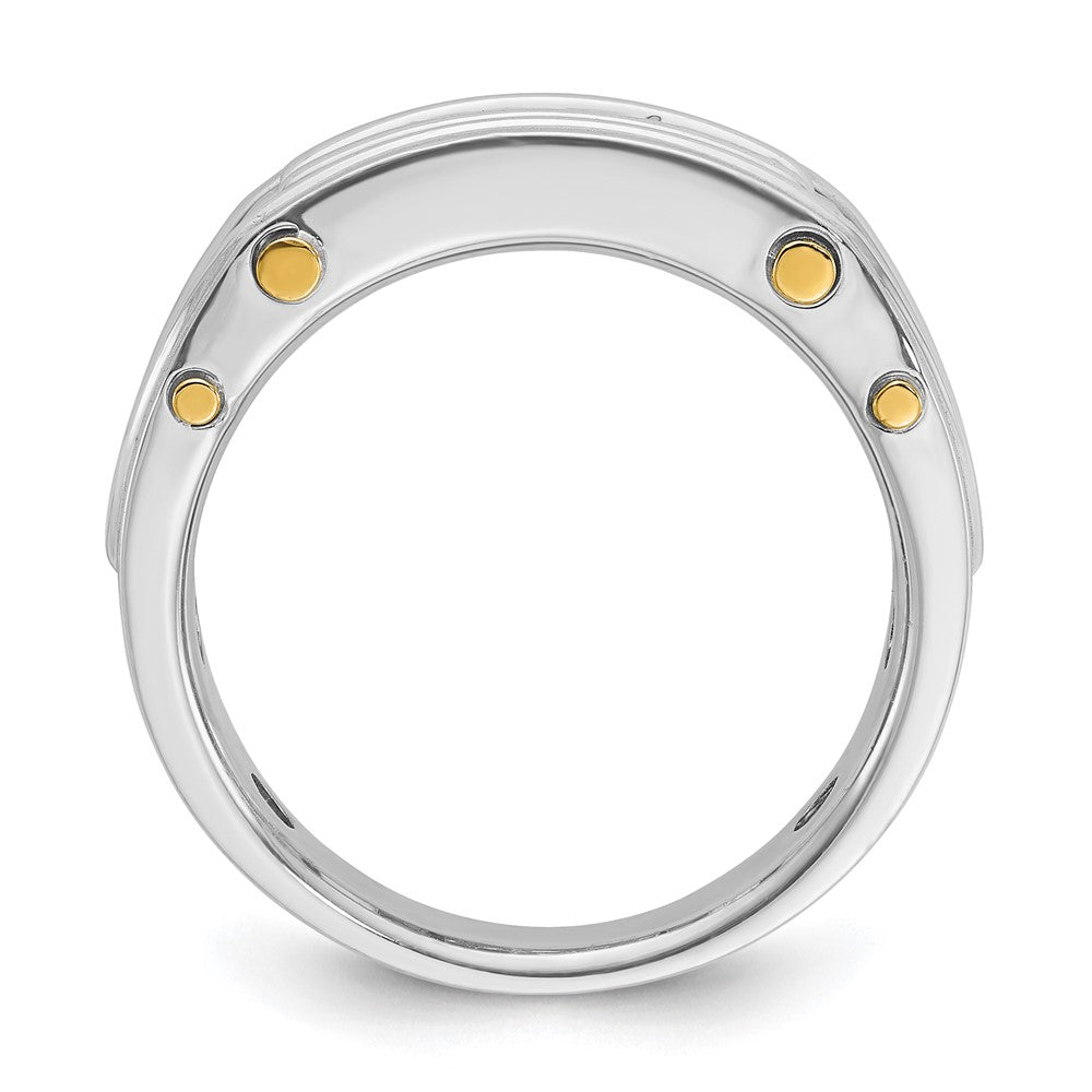 14ktt IBGoodman Men's Polished Grooved Cut-Out 5-Stone Ring Mounting