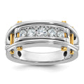 14ktt IBGoodman Men's Polished Grooved Cut-Out 5-Stone Ring Mounting