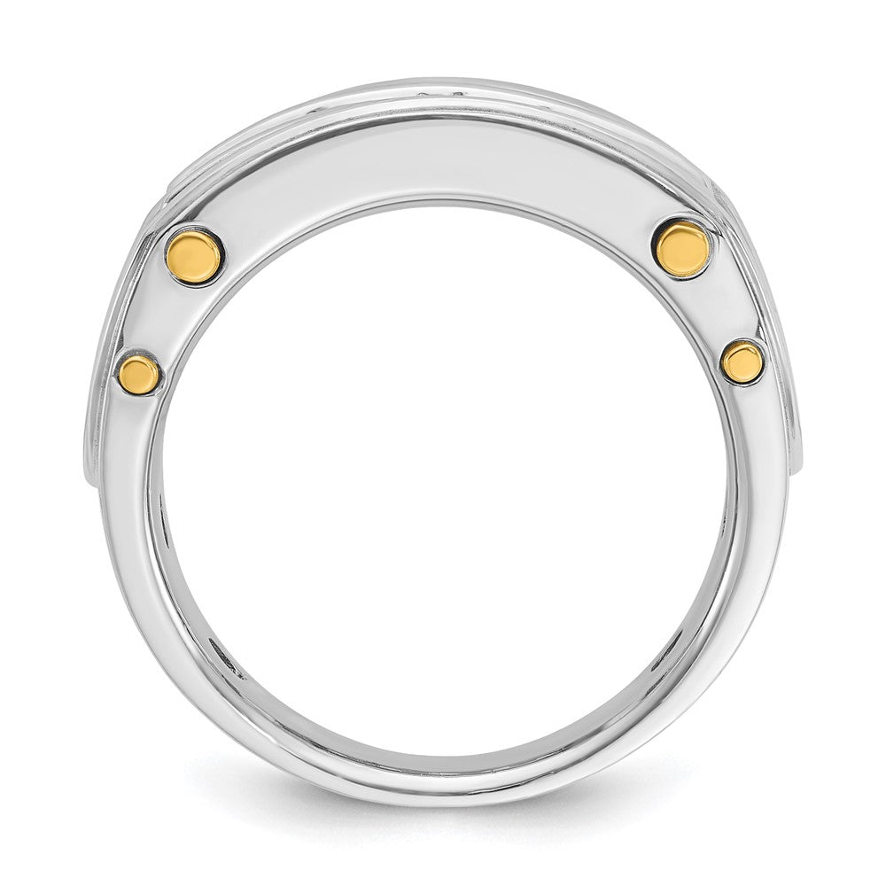 14ktt IBGoodman Men's Polished Grooved Cut-Out 5-Stone Ring Mounting