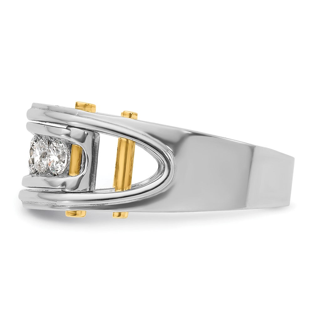 14ktt IBGoodman Men's Polished Grooved Cut-Out 5-Stone Ring Mounting