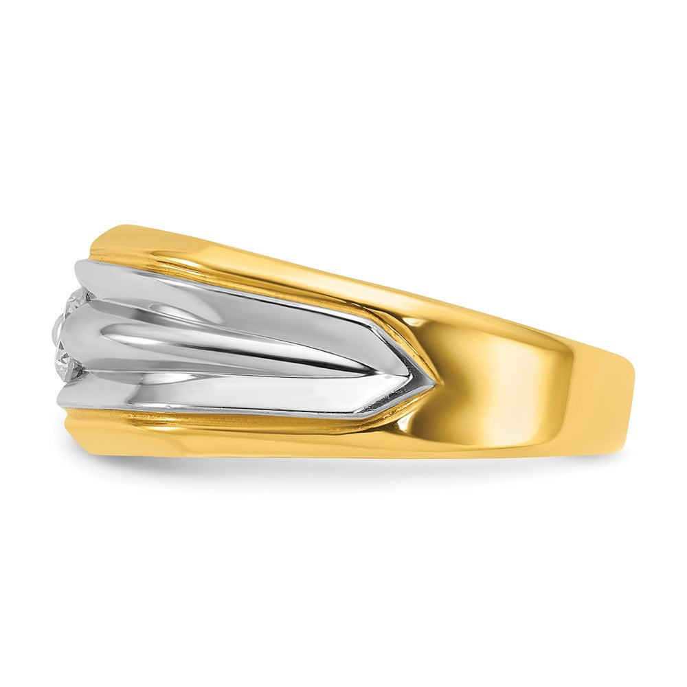 14k Two-tone IBGoodman Men's Diamond Complete Ring