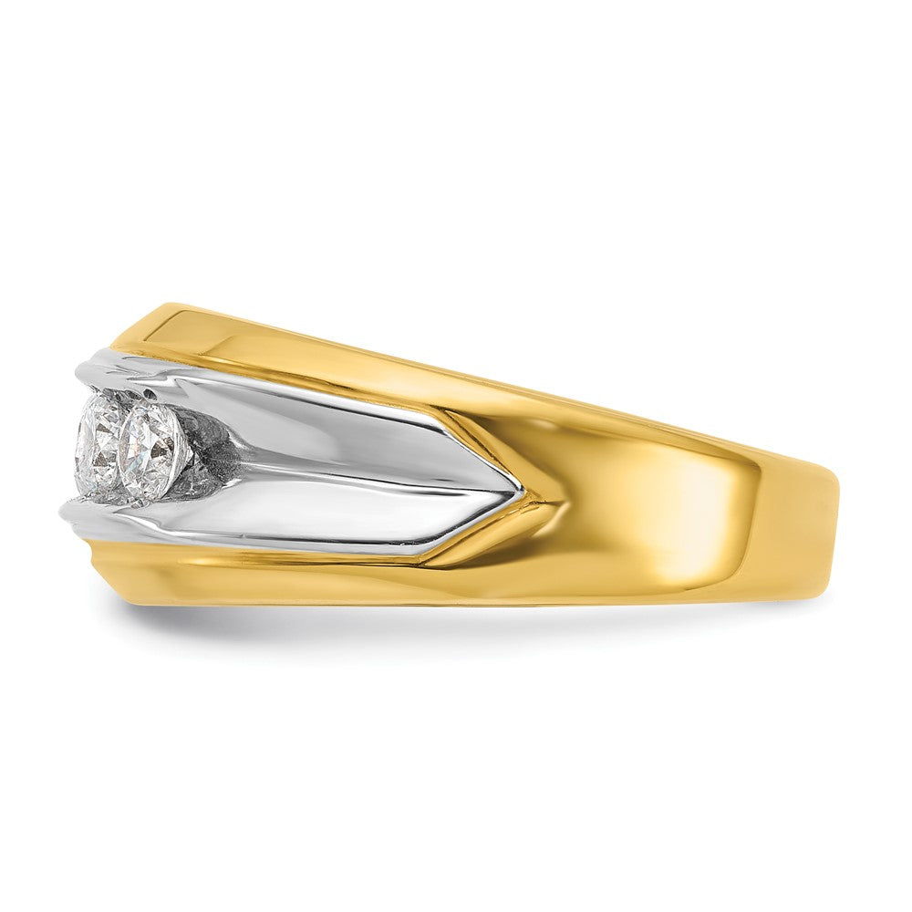 14ktt IBGoodman Men's Polished & Grooved 5-Stone Diamond Ring