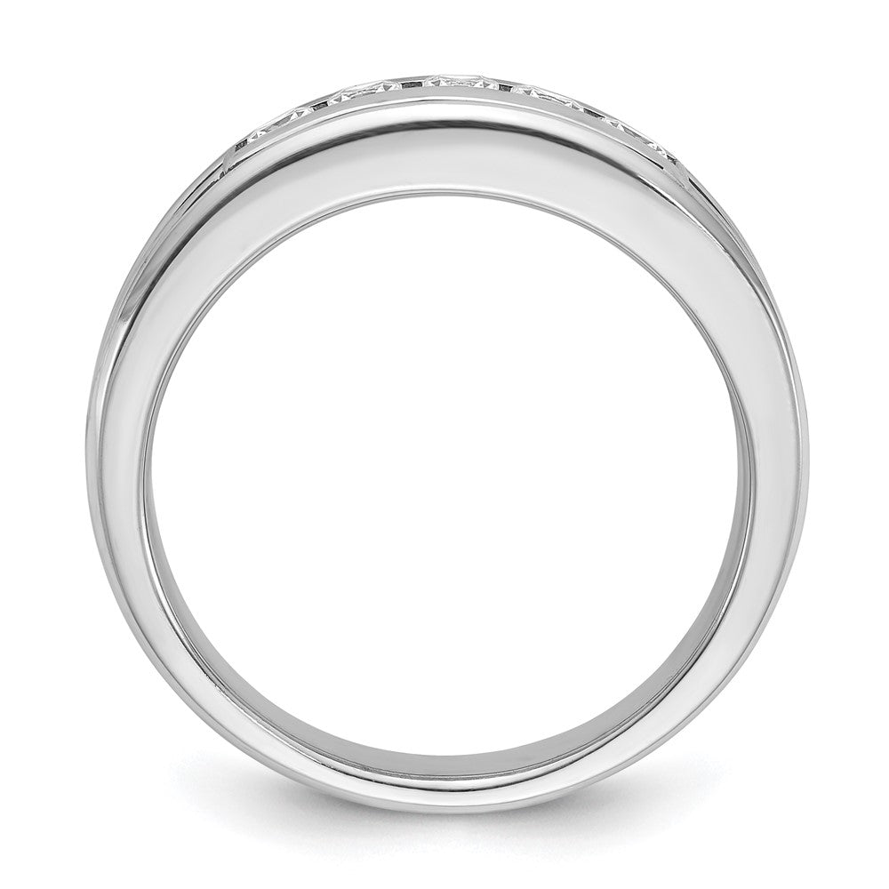 14kw w/ Black RH IBGoodman Men's Textured Square 5-Stone Dia Ring