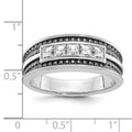 14k White Gold IBGoodman Men's Polished & Textured 5-Stone Ring Mtg