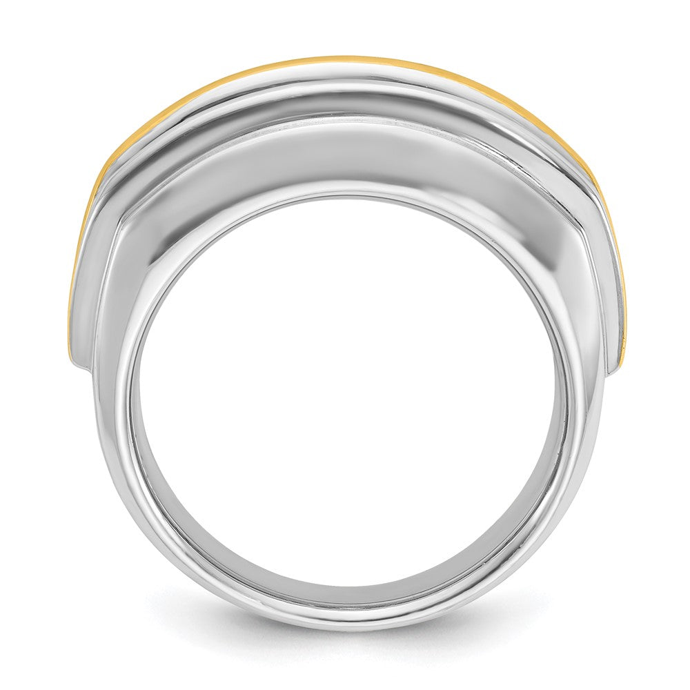 14k Two-tone IBGoodman Men's Polished 7-Stone Ring Mounting
