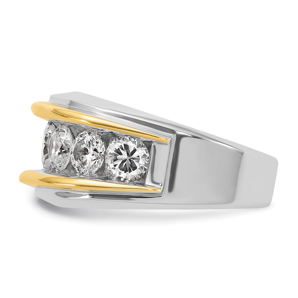 14k Two-tone IBGoodman Men's Polished 7-Stone Ring Mounting