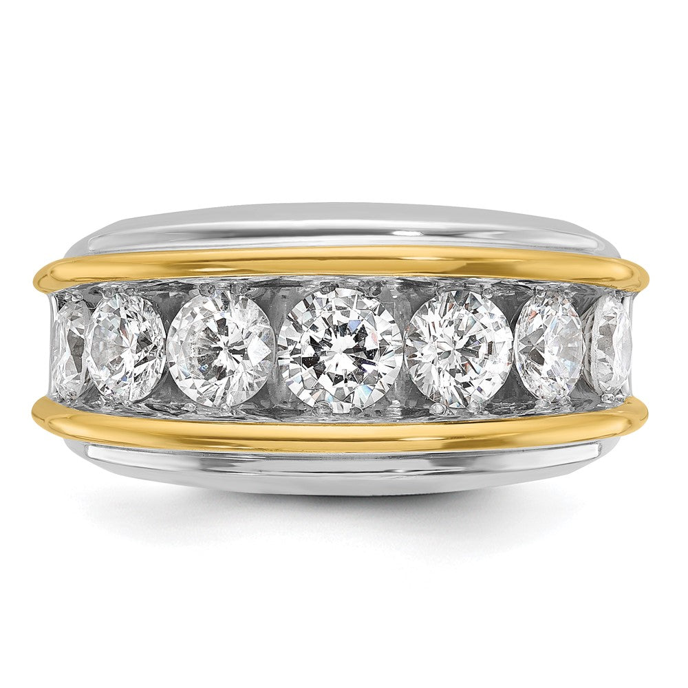 14k Two-tone IBGoodman Men's Polished 7-Stone Ring Mounting