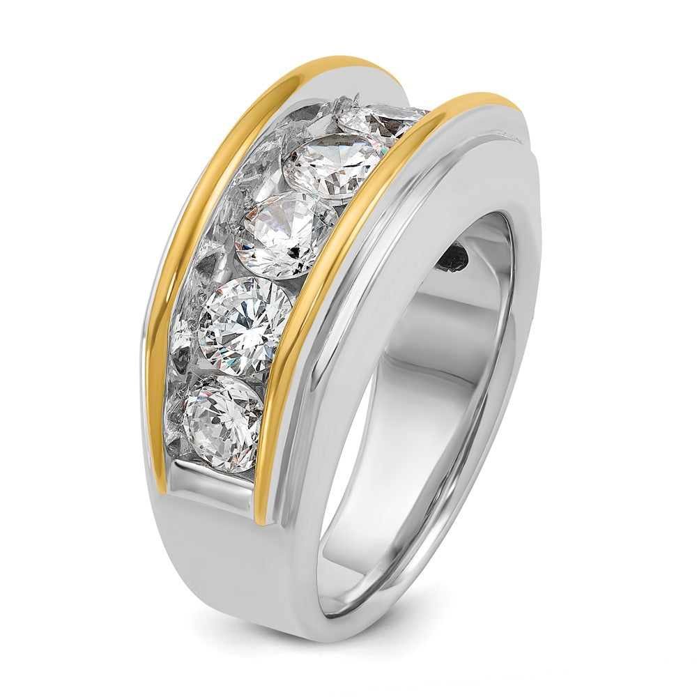 14k Two-tone IBGoodman Men's Polished 7-Stone Ring Mounting