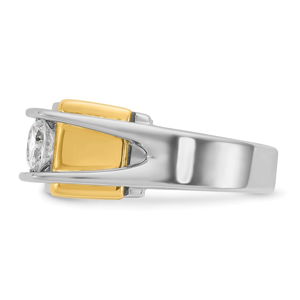 14k Two-tone IBGoodman Men's Polished 3-Stone Ring Mounting